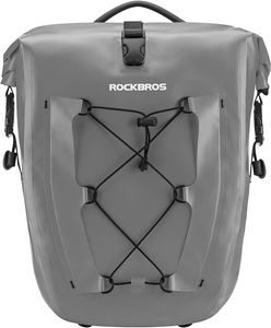 ROCKBROS 1 pcs Gepäckträgertasche Fahrradtasche für Gepäckträger, 25L-32L, 100% Wasserdicht, Grau