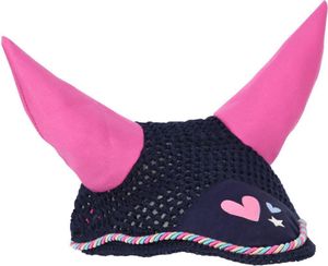 Little Rider - Fliegenhaube für Pferde "I Love My Pony Collection" BZ4271 (Pony/Kleinpferd(Cob)) (Marineblau/Pink/Petrol)