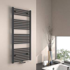 EMKE Badheizkörper Handtuchtrockner Handtuchwärmer 50x120 cm 541 Watt Anthrazit Bad-Heizkörper Mittelanschluss ohne Heizstab