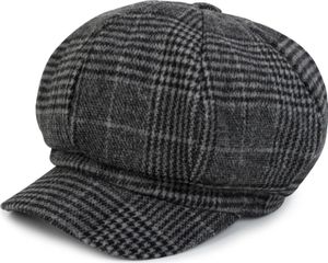 styleBREAKER Damen Bakerboy Schirmmütze mit Glencheck Karo Muster, Ballonmütze, Newsboy Cap, Schiebermütze 04023060