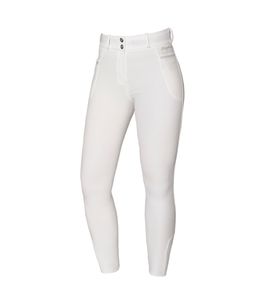 Kingsland kadi E-Tec Full-Grip Reithose für Damen Weiß mit silbernen Strasssteinen Sommer 2022, Größe:44