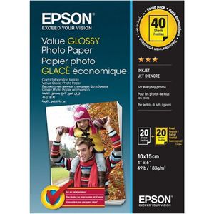 EPSON Fotopapier C13S400044 10,0 x 15,0 cm hochglänzend 183 g/qm 2x 20 Blatt
