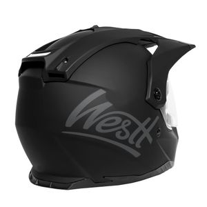 Westt kask motocrossowy full-face MTB kask motocyklowy full-face crossowy kask motocyklowy MTB enduro quad kask motocyklowy z podwójną osłoną przeciwsłoneczną mężczyźni kobiety certyfikat ECE DOT, czarny S (55-56 cm)