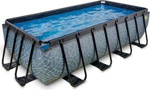 EXIT Stone Pool 400x200x100cm mit Filterpumpe - grau