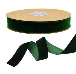 10m Samt-Band 25mm breit Dekoband Zierband Stoffband Geschenkband Borte Farbwahl, Farbe:dunkelgrün