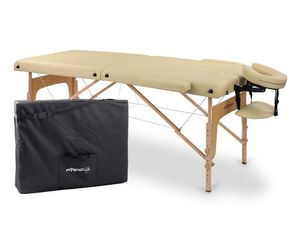 Aveno life Sofia Light Massageliege Mobile Massagetisch 2 Zonen Tragebares Massagebett höhenverstellbar Holzfüßen inkl. Kopfstütze & Armlehnen 213 cm