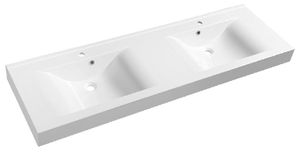 Sapho Nadja - Doppelwaschbecken 1600x500 mm, mit Überlauf, Hahnlöcher, weiß 68164 Sapho Nadja - Doppelwaschbecken 1600x500 mm, mit Überlauf, Hahnlöcher, weiß 68164