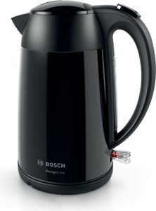 Bosch Wasserkocher DesignLine TWK3P423 Electric, 2400 W, 1,7 L, Edelstahl, 360° drehbarer Standfuß, Tiefschwarz poliert