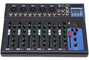 7 Kanal Tragbare Digitaler Audio Mixer,  DJ-Mischpult DJ Mischer für Aufnahme DJ Network