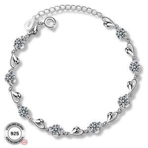 Felino® Silberarmband Armband Herz Herzen Diamant Diamanten 925 Sterling Silber Damen Frauen  Liebe Geschenk