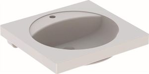 Geberit Waschtisch PRECIOSA 600 x 550 mm, mit Ablagefläche, mit Hahnloch, ohne Überlauf weiß