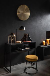 Manahee Design | Vintage Globus Schmiedeeisen | Schwarz und Gold | H: 36 cm B: 27 cm T: 31 cm