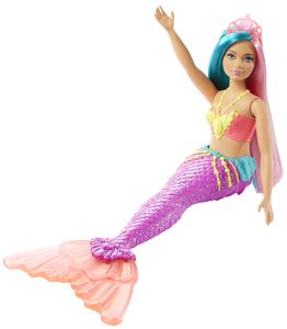 Barbie Dreamtopia Meerjungfrau Puppe (türkis- und pinkfarbenes Haar), Anziehpuppe