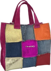 Phard - Elegante Damentasche aus fuchsia Leder und Wildleder Farbe Fuchsia