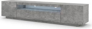 Lowboard TV Schrank Aura 200 cm Hängend oder Stehen universal Unterschrank Fernsehschrank TV Board Sideboard HiFi-Tisch Hängender Schrank (Beton mit LED)