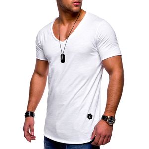 Herren Sommer Einfarbig Lässiges Kurzarm T-Shirt Mit V-Ausschnitt,Farbe: Weiß,Größe:M