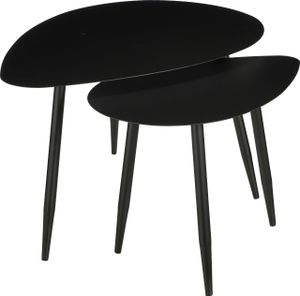 Mica Decorations Beistelltisch – 2er Set – L80 x B60 x H47 cm – Metall – Schwarz