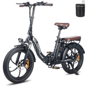 FAFREES F20 PRO 20 Zoll Elektrofahrrad E-Bike 250W 36V/18AH Fat Bike Shimano 7S Pedelec Citybike 25km/h--Schwarz