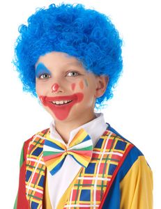 Perücke für Kinder Kostüm-Accessoire Clown gelockt blau