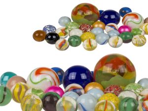 Glasmurmeln Murmel Spiel ca. 250g bunte Glaskugeln diverse Größen Basteln Spiel