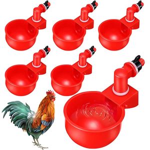 6x Hühnerwasserbecher, Automatischer Hühnertrinker, Hühnerwasserspender, Geflügeltränke Tiertränke