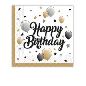 Ubrousky 33x33cm Milestone Happy Birthday, dvouvrstvé, 20 ks, Procos