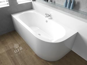 Badewanne Eckbadewanne 170x75 Links mit AcrylSchürze, Ablaufgarnitur & Füßen GRATIS | Komplettset 4in1 Original Acryl Wanne Siphon | BADLAND AVITA