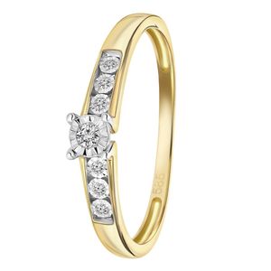 Lucardi - Damen Ring mit Diamant - Schmuck - Geschenk Gold