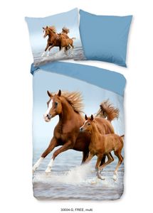 Good Morning Kinder Bettwäsche mit Pferde - 135x200 cm - 100% Baumwolle