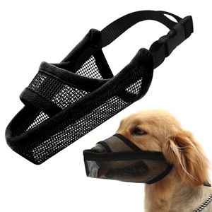 Hundemaulkorb, Air Mesh, atmungsaktiver und trinkbarer Haustier-Maulkorb für Anti-Beißen, Anti-Barking-Lecken (schwarz)  L