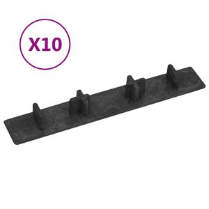 vidaXL Endkappen für Terrassendielen 10 Stk. Schwarz Kunststoff