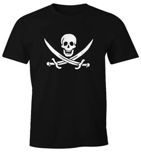 Herren T-Shirt Pirat Totenkopf Skull Jolly Roger Calico Fasching Fun-Shirt Moonworks®  XXL