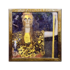 Leinwandbild - Gustav Klimt - Pallas Athene, Größe:80 x 80 cm