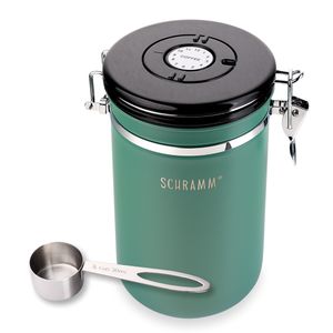 Schramm® Kaffeedose 1800 ml in 10 Farben mit Dosierlöffel Höhe: 19cm Kaffeedosen Kaffeebehälter aus Edelstahl , Farbe:grün