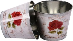 UNUS® Blumentopf 2er Set  Übertopf Pflanztopf Pflanzkübel Hortensie 21cm rot