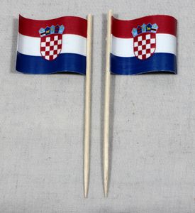 Party-Picker Flagge Kroatien Papierfähnchen in Spitzenqualität 25 Stück Beutel
