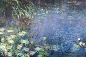 Claude Monet Selbstklebende Fototapete Poster-Tapete - Seerosen, Morgen (120 x 180 cm)