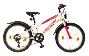 TALSON 20 Zoll Fahrrad TURBO mit 6 Gang Schaltung und Beleuchtung nach StVZO Weiß