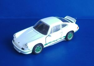PORSCHE 911 Carrera RS 1973 Modellauto aus Metall Modell Auto Spielzeugauto Kinder Geschenk Spielzeug 45 (Weiss/Grün)