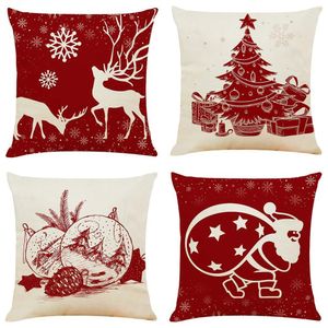 Weihnachtsdekorationen Kissenbezüge Sofa Wohnkultur Kissenbezug Baumwollwäsche bequeme Kissen,Farbe:Stil l,Größe:45*45CM