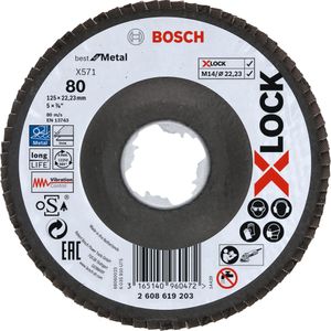 Bosch PRO X571 X-Lock Fächerschleifscheibe 125 mm G80 - 2608619203