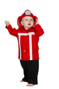 Wilbers Feuerwehrmann Kostüm rot 86 - 98 cm - Babykostüm 98 cm