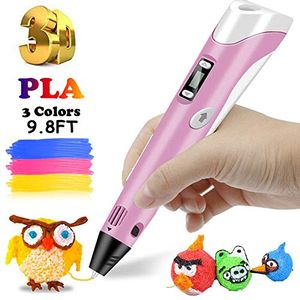 3D Stift für Kinder, 9.8FT 3D-Druckstifte mit LCD-Bildschirm, wiederaufladbarer USB-3D-Zeichenstift-Drucker mit 3 Farben PLA-Filamentnachfüllungen für Kinder, Künstler, Erwachsene, Urlaub