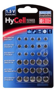 HyCell Alkaline Knopfzellen-Set 30 tlg. (LR41, LR43, LR44, LR54, LR60, LR66)