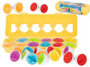 KIK - Puzzle-Blöcke, Eier, 12 Stück, Montessori, Obst und Gemüse