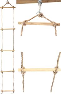 Strickleiter mit Holzsprossen 1-Punkt Aufhängung