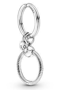 Pandora Schlüsselanhänger 399566C00 Charm Holder accessories Pandora Moments Charm Key Ring Sterling Silber 925