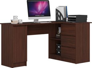 Eck-Schreibtisch AKORD B20 rechts Wenge und 4 Ablagen B155 x H77 x T85 cm