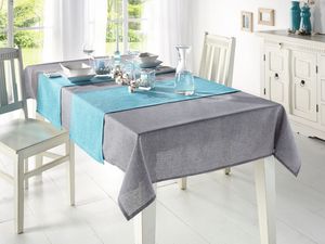 Tischläufer 'Melange', türkis Textil Deko Wohnzimmer Esszimmer Terrasse Garten