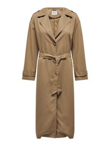 ONLY Damen Langer Trench Coat Eleganter Basic Übergangs Mantel Einreihig | XL